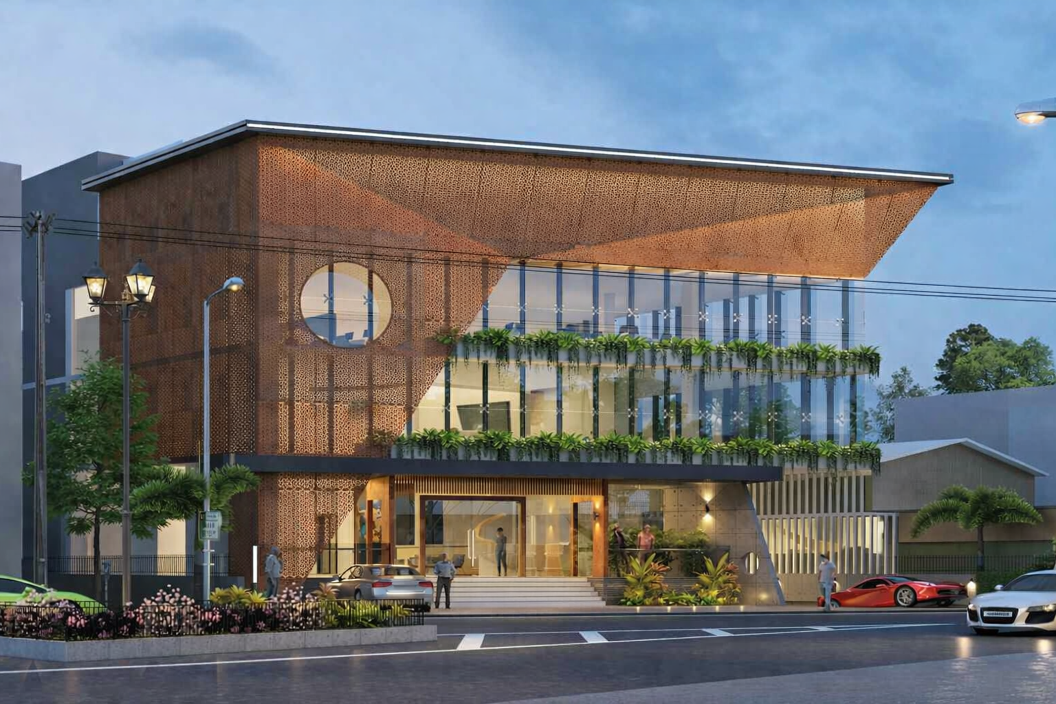 Asymmetric Corporate Landmark